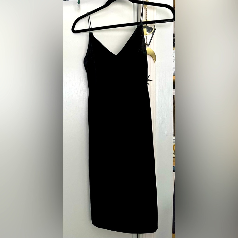 Black Velvet Style Strappy Dress